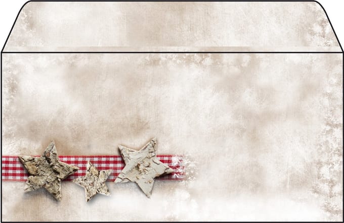 Kerstmotief envelop 'Beige kerstkaarsen'