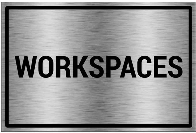 Workspaces bord - gecoat brushed aluminium - grijs zwart | 30 x 20 cm