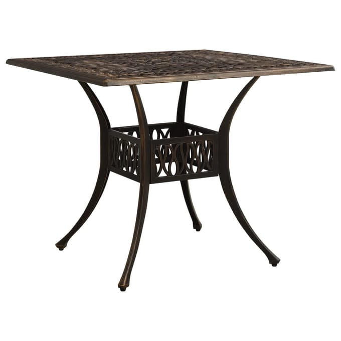 vidaXL - Tuintafel - 90x90x73 - cm - gietaluminium - bronskleurig