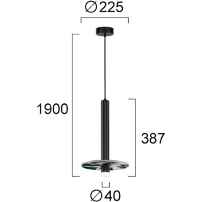 Viokef LED hanglamp Leandros, zwart, Ø 40 cm, kunststeen/metaal