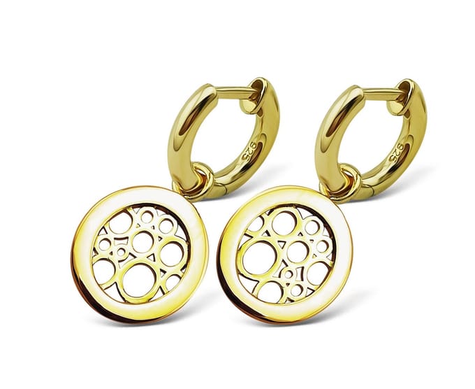 Oorringen Roundabout Silver Gold-plated JE021G