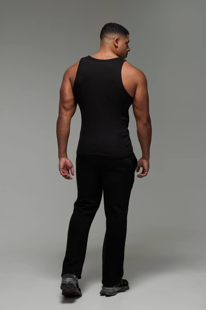 Men's Active Gym Muscle Fit 2 Pack Geribde Vestjes | Size Medium