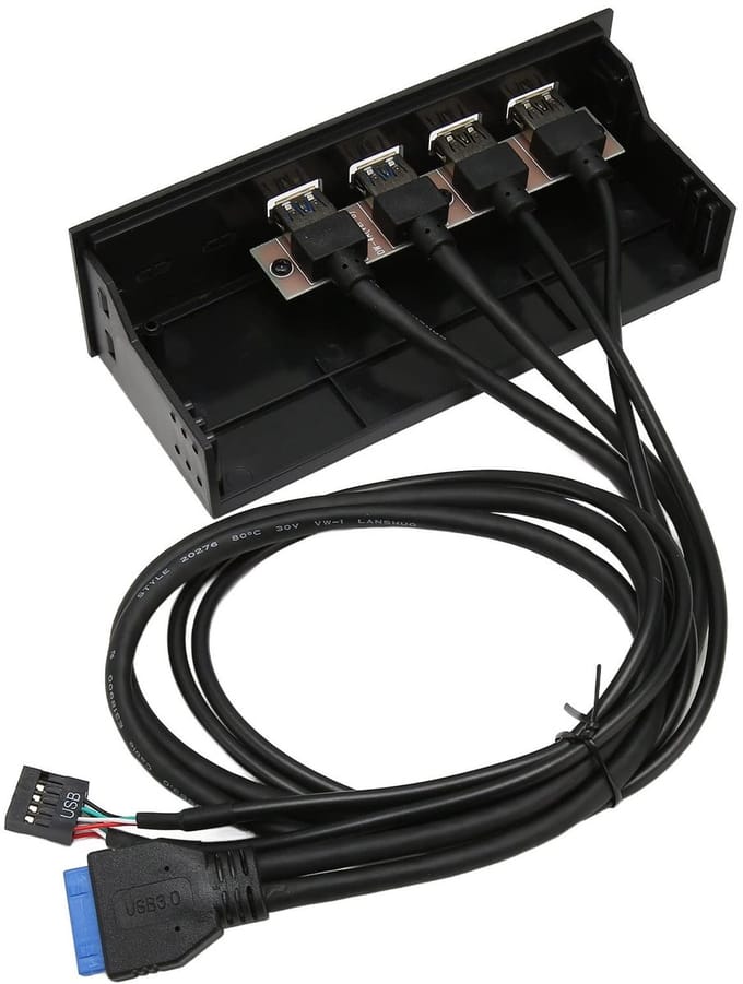 Allecto - 5.25 inch Front Panel Hub - Usb 3.0 Poorten - 5 Gbps