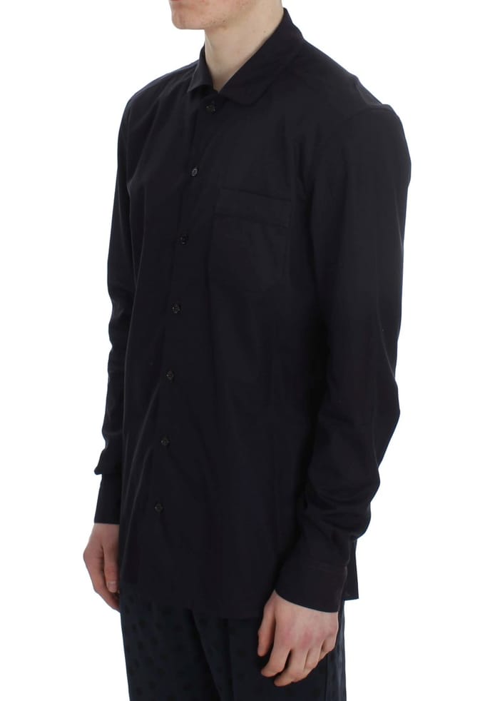 Dolce & Gabbana Heren Paarse Gestreepte Katoenen Pyjama Lounge Shirt