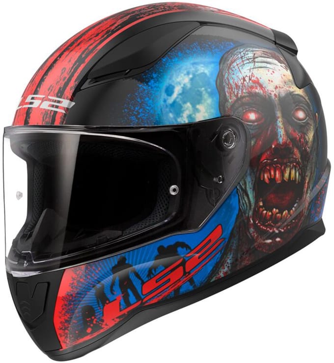 LS2 FF353 Rapid II Zombie Zwart Rood 06 Integraalhelm - Helm