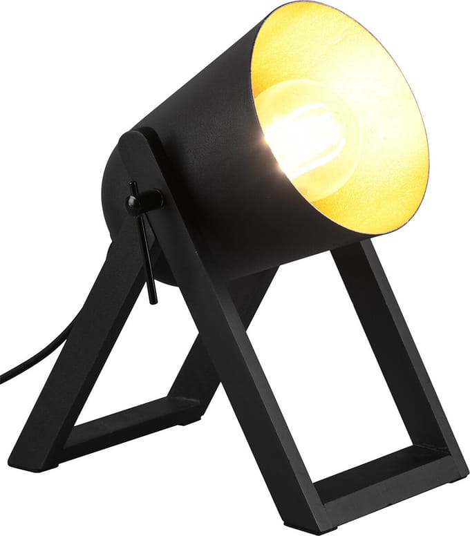 REALITY MARC - Tafellamp - Zwart-goud - excl. 1x E27 4,9 W - Snoerschakelaar
