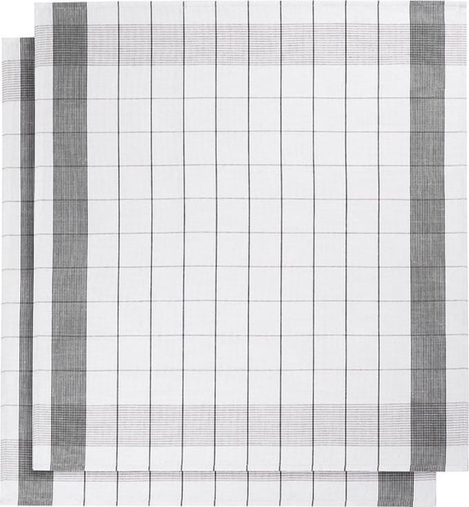 set van 6 keukenhanddoeken - De Witte Lietaer - kleur wit/zwart