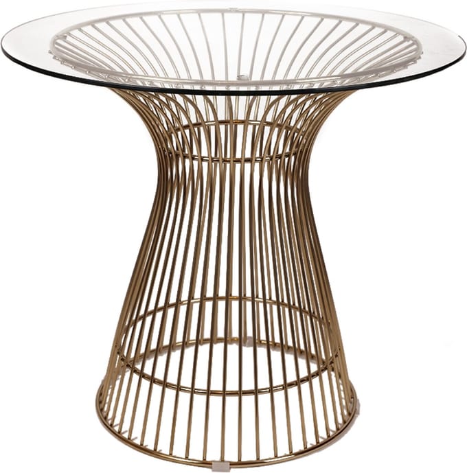 OHNO - Baltimore Bijzettafel/ Salontafel - Goud, Glas - Metaal onderstel
