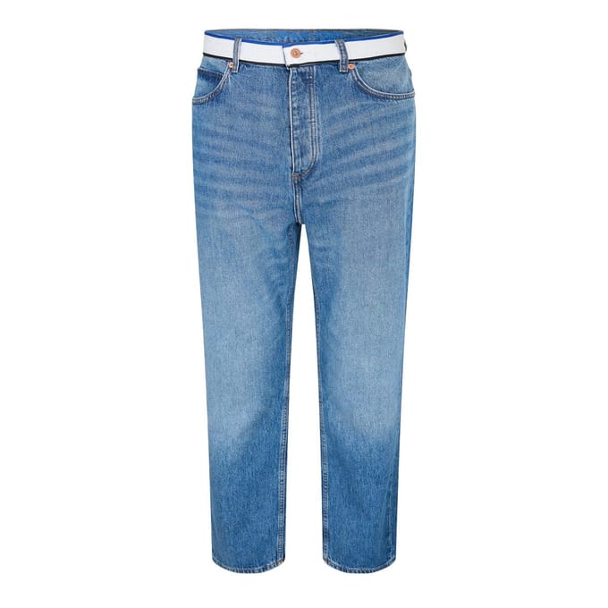 Hugo Heren Nate Denim Jeans Wijde Pijpen (Medium Blauw)