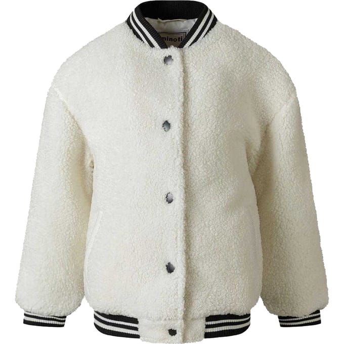 Minoti Bomberjack van teddyfleece voor meisjes (Gebroken wit)