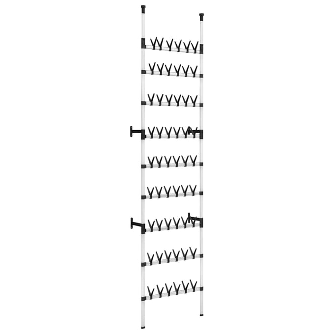 vidaXL - Schoenenrek - met - stangen - telescopisch - aluminium