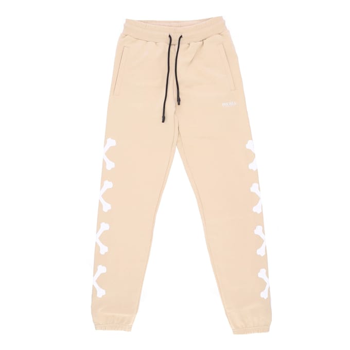 Heren lichtgewicht trainingsbroek Cross Bones broek beige/wit