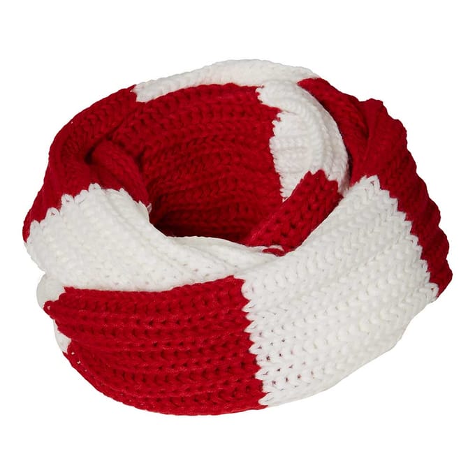 Feest snood gebreid - carnavals snood - One size / Rood/wit