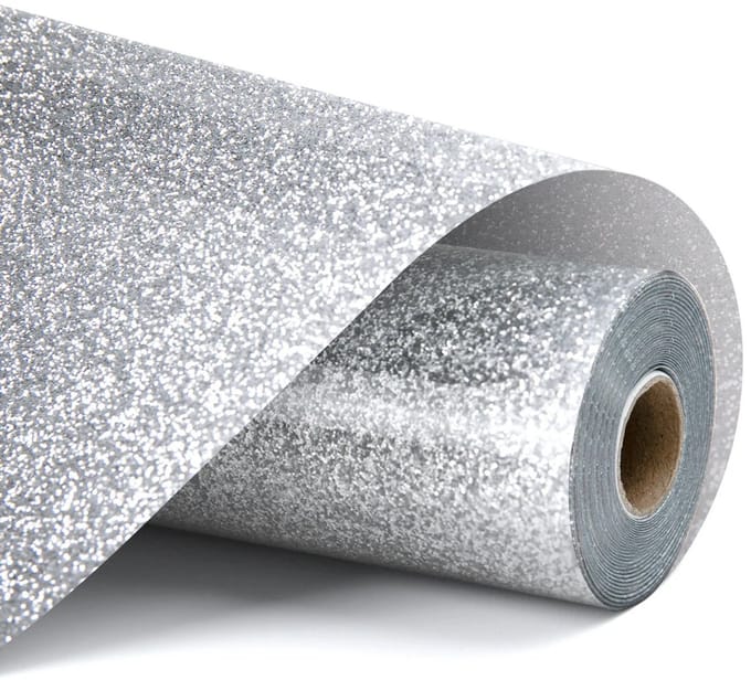 LOKLiK Heat Transfer Vinyl Glitter - Silver - Zilver - 30.5 x 90 cm