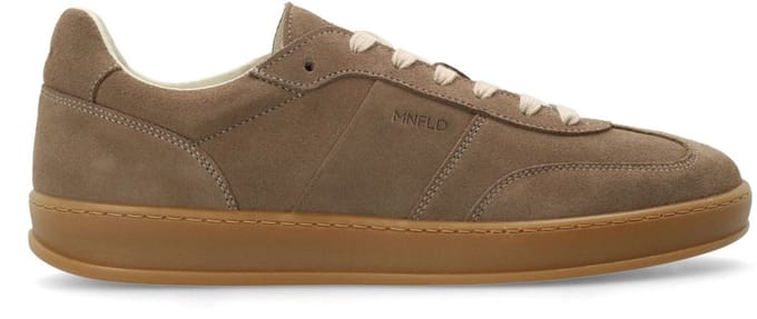 Manfield - Heren - Taupe suède sneakers - Maat 40