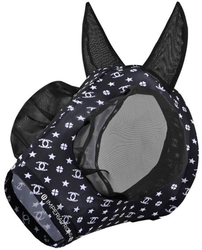 Imperial Riding - Flymask IRH Trail Ride - Vliegenmasker - Black AOP - Maat Cob