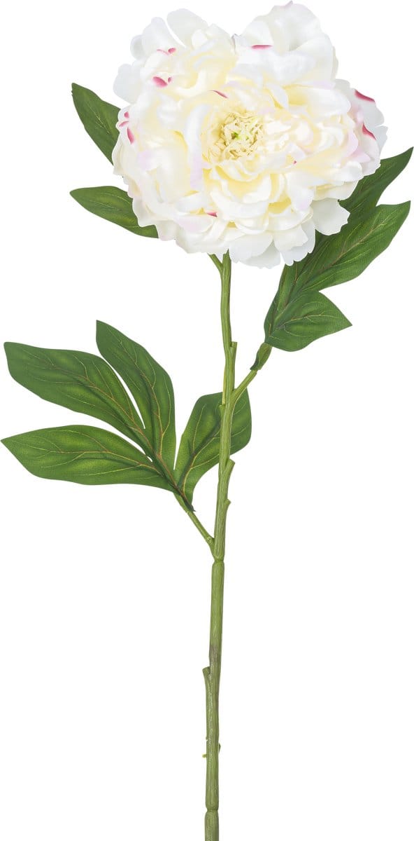 Kunstbloem Pioen 77 cm wit