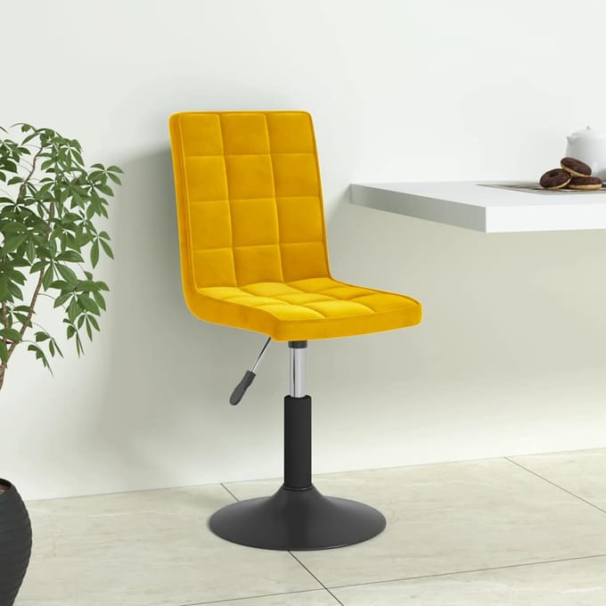 vidaXL Eetkamerstoelen draaibaar 6 st fluweel mosterdgeel