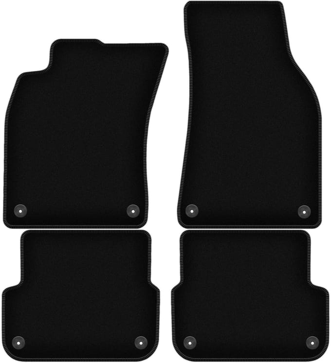BASIC zwarte veloursmatten voor: Audi A6 C6 sedan, stationwagen, avant (2004-2006)