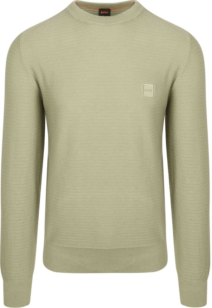 BOSS Trui Anion Lichtgroen - Maat M - Heren - Pullovers