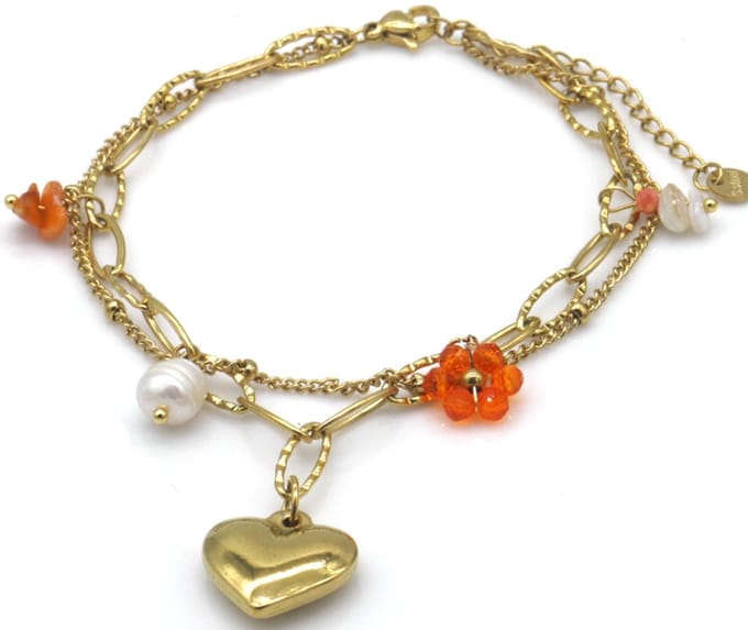 Enkelband Hart – RVS – Lief Cadeau – valentijn – cadeau