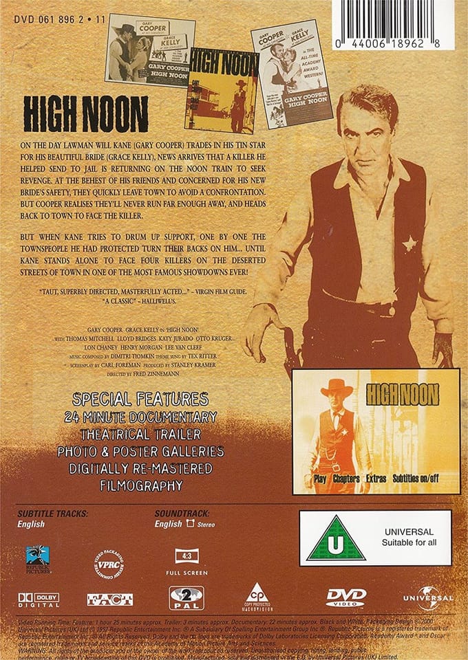 High Noon, Gary Cooper/ Grace Kelly (Import), Extra Documentary!