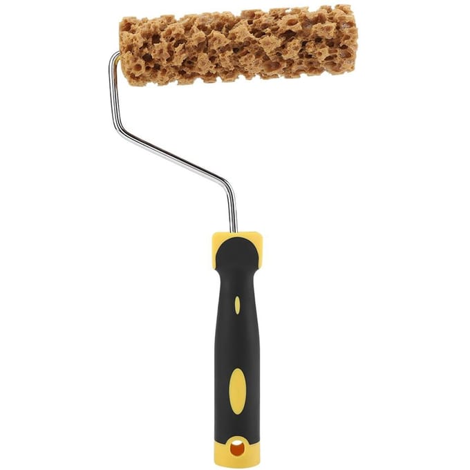 Textuur Patroon Verfroller Kwast met Handvat Decoreren voor Muurschildergereedschap brown
