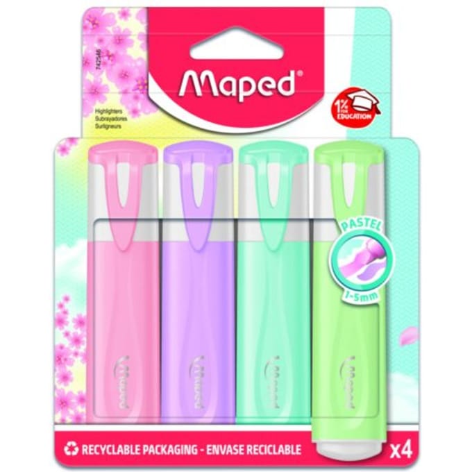 Maped fluo'peps markeerstiften pastel, assorti