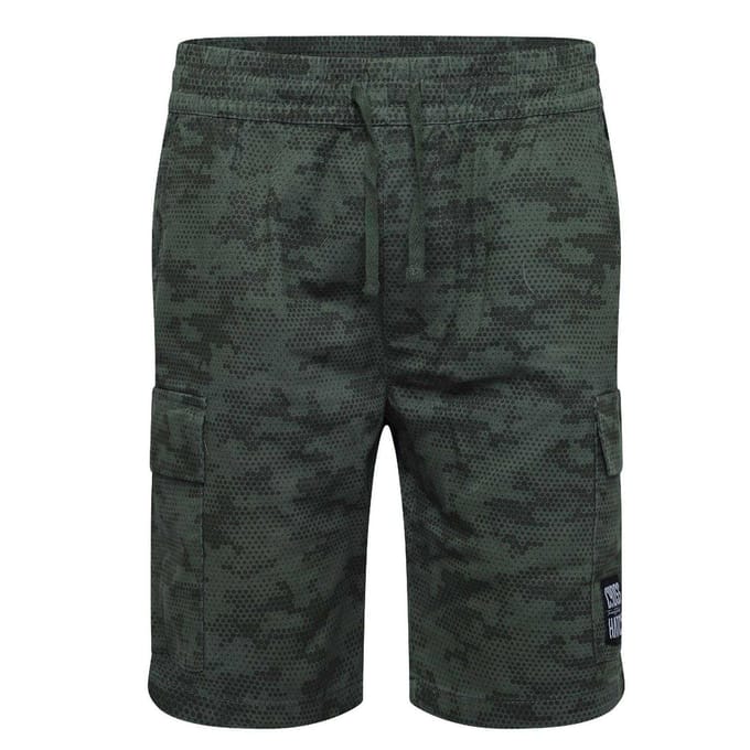 Crosshatch Mannen Janscore All-Over Print Cargo Shorts (Diep Olijfgroen)