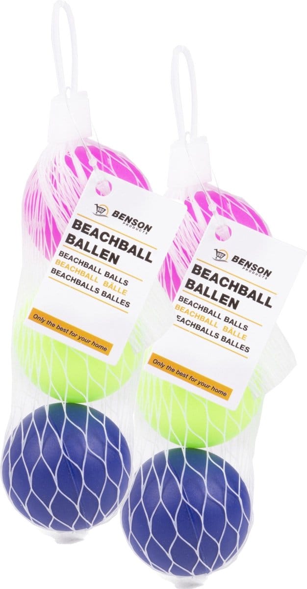 Set van 6x stuks gekleurde premium beachballetjes - beachball balletjes