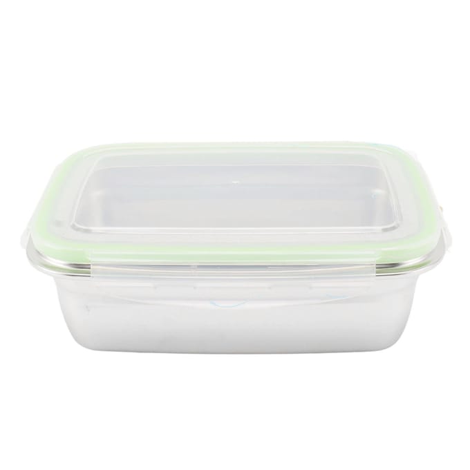 304 Roestvrijstalen Lunchbox Lekdichte Voedselopbergcontainers Vierkante Bento Box 350ml L white