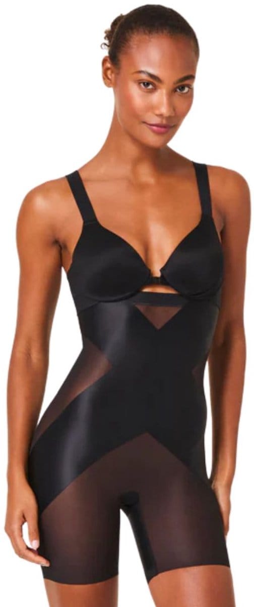 Spanx Satin-X™ High-Waisted Mid-Thigh Short | Kleur Zwart - Maat XXL
