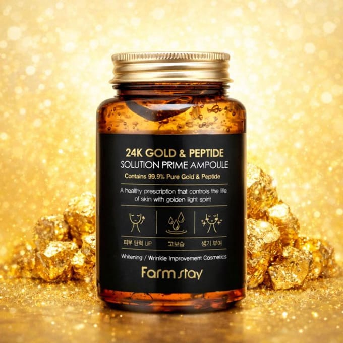 FARMSTAY Ampoule Prime Solution Or 24K & Peptide 250ml white
