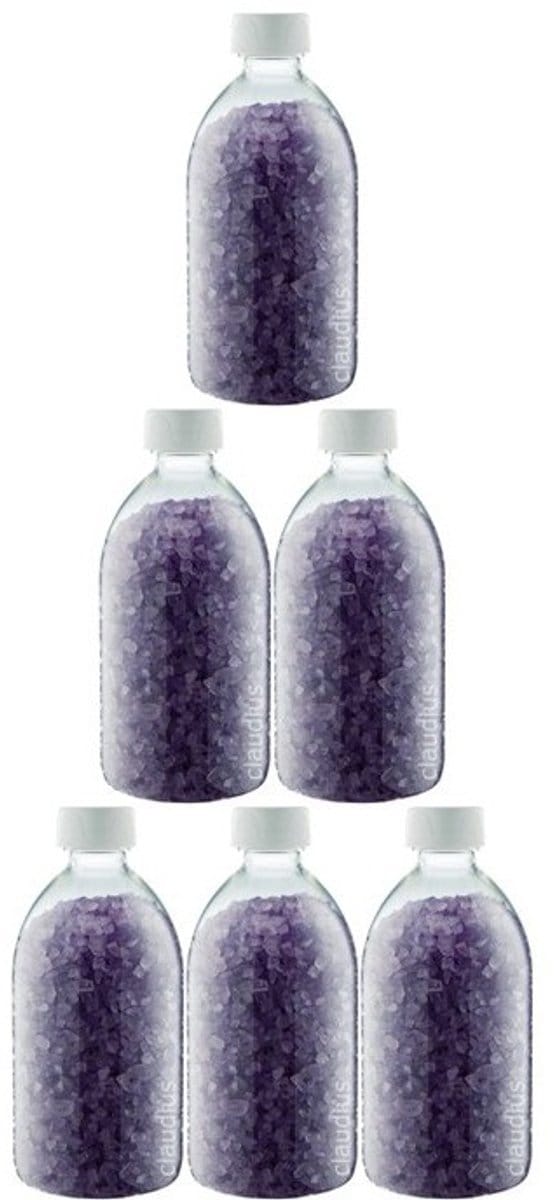 Claudius Badzout Lavendel - 600 gram - Fles met witte dop - Set van 6 stuks