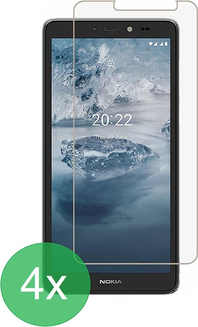Geschikt Voor: Nokia C2 2nd Edition Screenprotector 4x - screen protector - glas - bescherm - beschermglas - ZT Accessoires