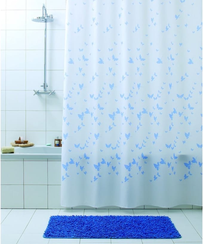 Douchegordijn 180x200 textiel Farfalla blauw