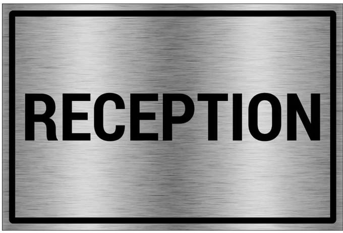 Reception bord - gecoat brushed aluminium - grijs zwart | 30 x 20 cm