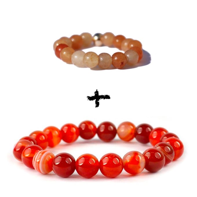 Bixorp Gems Edelstenen Sieraden Set Carneool - Armband + Ring