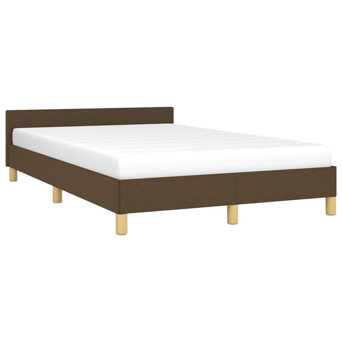 vidaXL - Bedframe - zonder - matras - 120x200 - cm - stof - donkerbruin