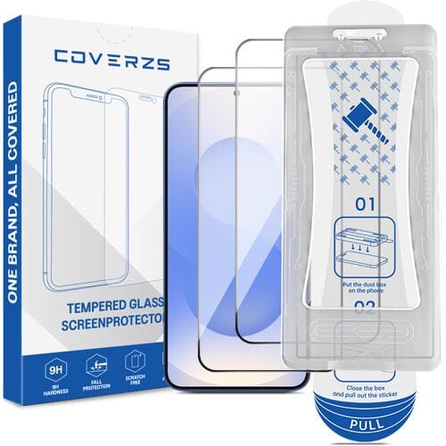 Coverzs Screenprotector - Geschikt voor Samsung Galaxy S26 Plus - Tempered Glass - Met Montage Frame (2-Pack)