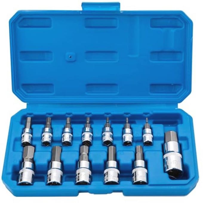 Premium 13-delige Hex Bit Socket Set voor Metalen 2mm - 14mm