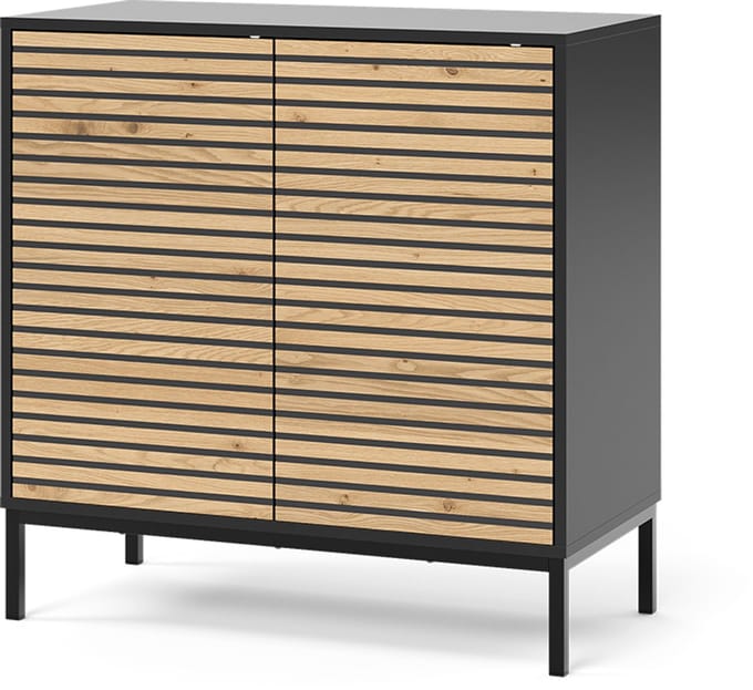 Vicco Eliza Ladekast – 80 x 81.2 cm met 2 deuren Eik goud/antraciet