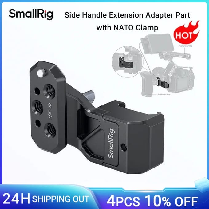 SmallRig 4458 Side Handle Extension Adapter Part with NATO Clamp