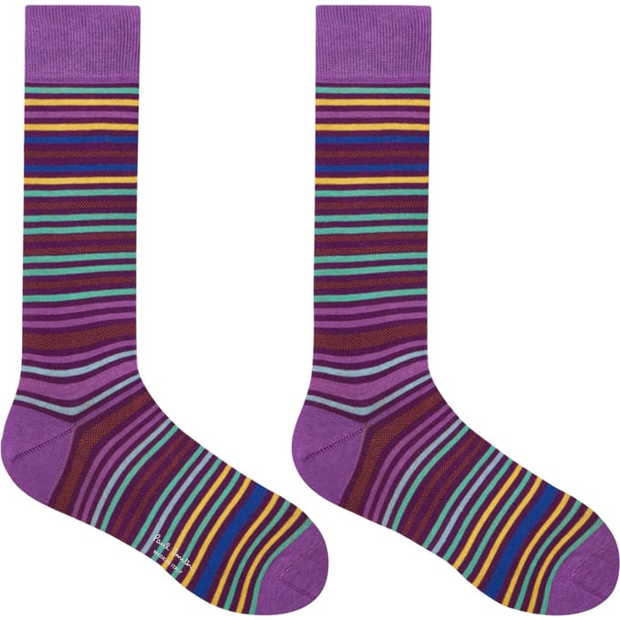 Paul Smith Sock Gavin Stripe Dark Violet Größe: OS | Unterwäsche Outlet | Herren | Violett