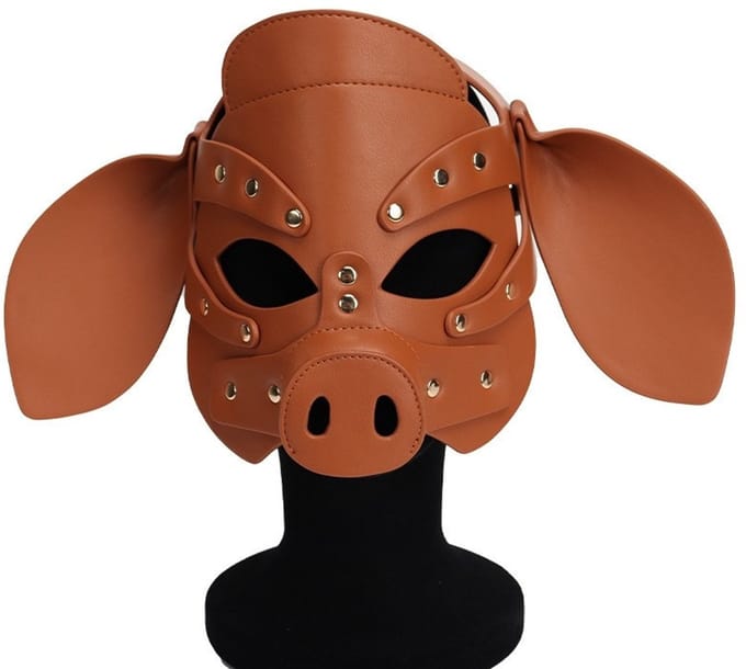 Nooitmeersaai - Varkensmasker - PU leer - Bruin - One-size