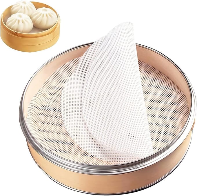 Set van 5 Ronde Siliconen Stoominserts - Antiaanbaklaag - Hittebestendige Stoominserts voor Dumplings - Bakken en Stomen - Multifunctionele Deeggarinlay