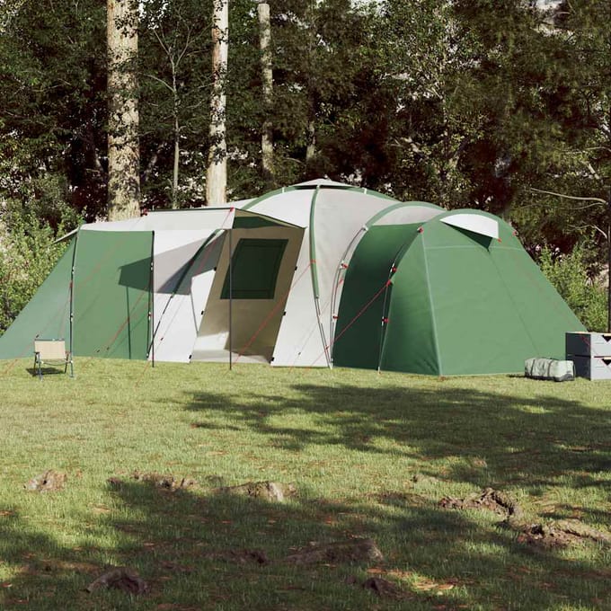 Vidaxl Tente Familiale, 12 Personnes, Dôme, Verte, Imperméable