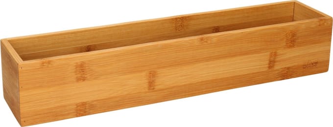 5Five Bestekbak/keuken organizer - 1 vaks - bamboe - 38 x 8 x 7 cm - lade verdeler