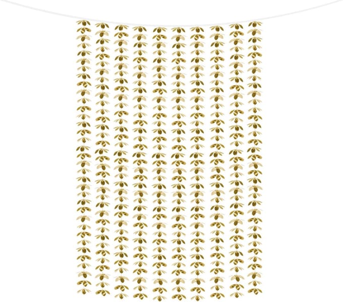 PartyDeco - Bloemen Backdrop Goud (1m x 2m)