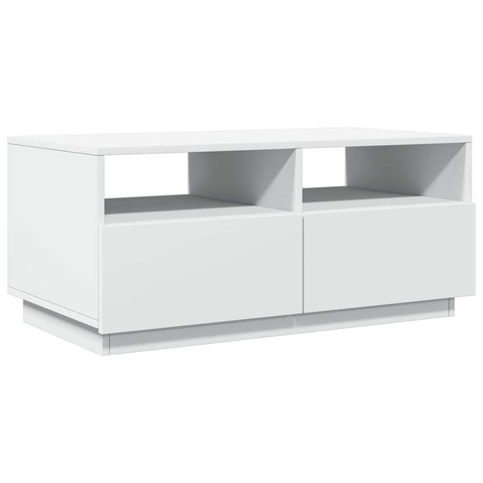 vidaXL - Salontafel - met - LED-verlichting - 90x49x40 - cm - wit